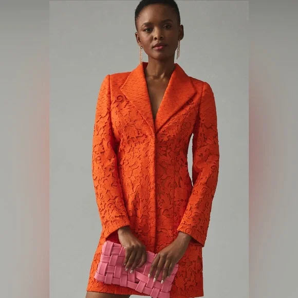 Anthropologie Orange Lace Dress - Picture 3 of 5